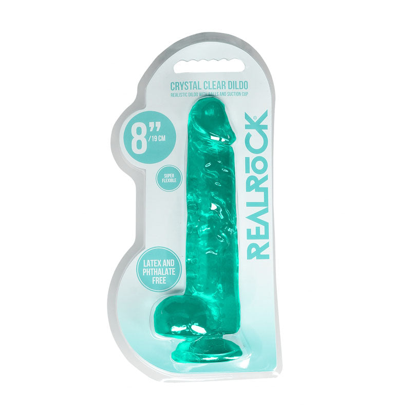 REALROCK 8'' Realistic Dildo With Balls - Turquoise 20.3 cm Dong Realrock