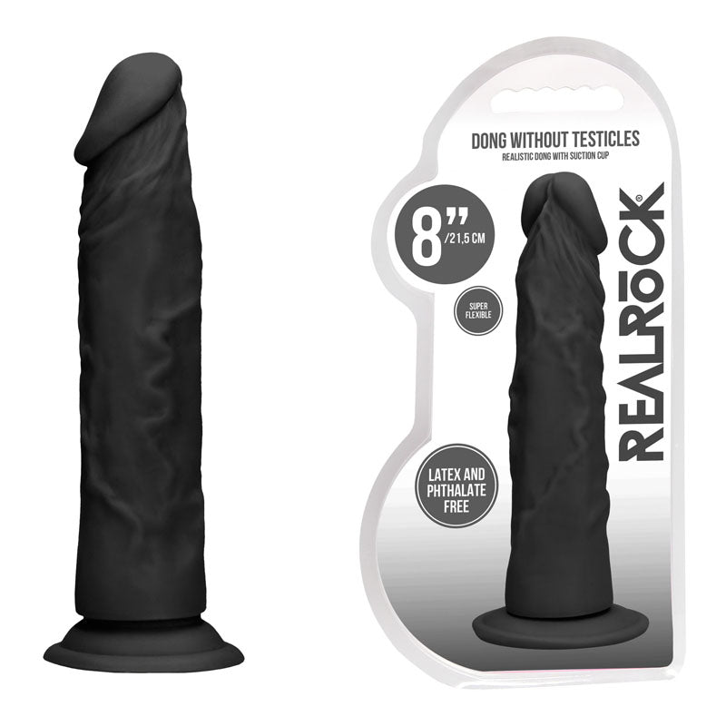 REALROCK 8'' Realistic Dildo - Black 20.3 cm Dong Shots Toys