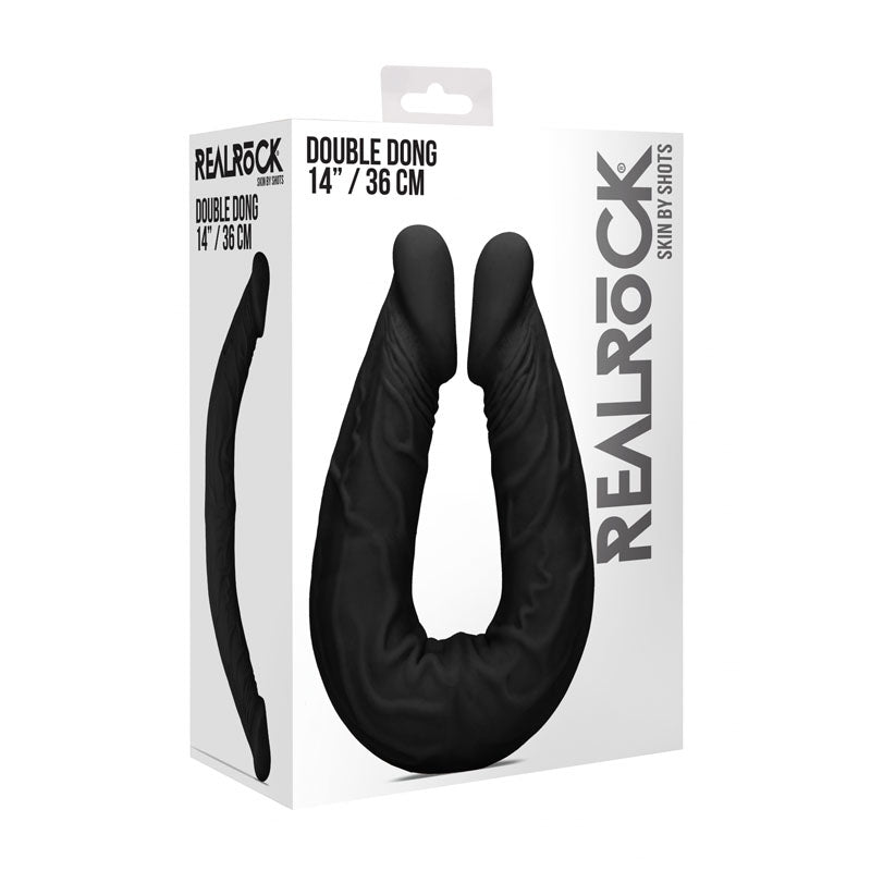 REALROCK 14'' Double Dildo - Black 36 cm Double Dong Shots Toys