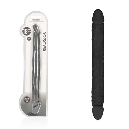 REALROCK 18'' Double Dildo - Black - Black 46 cm Double Dong Shots Toys