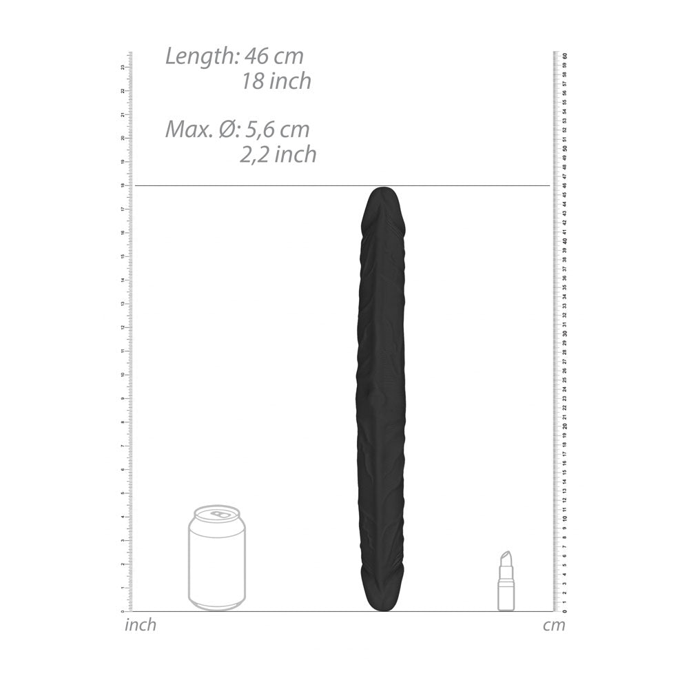 REALROCK 18'' Double Dildo - Black - Black 46 cm Double Dong Shots Toys