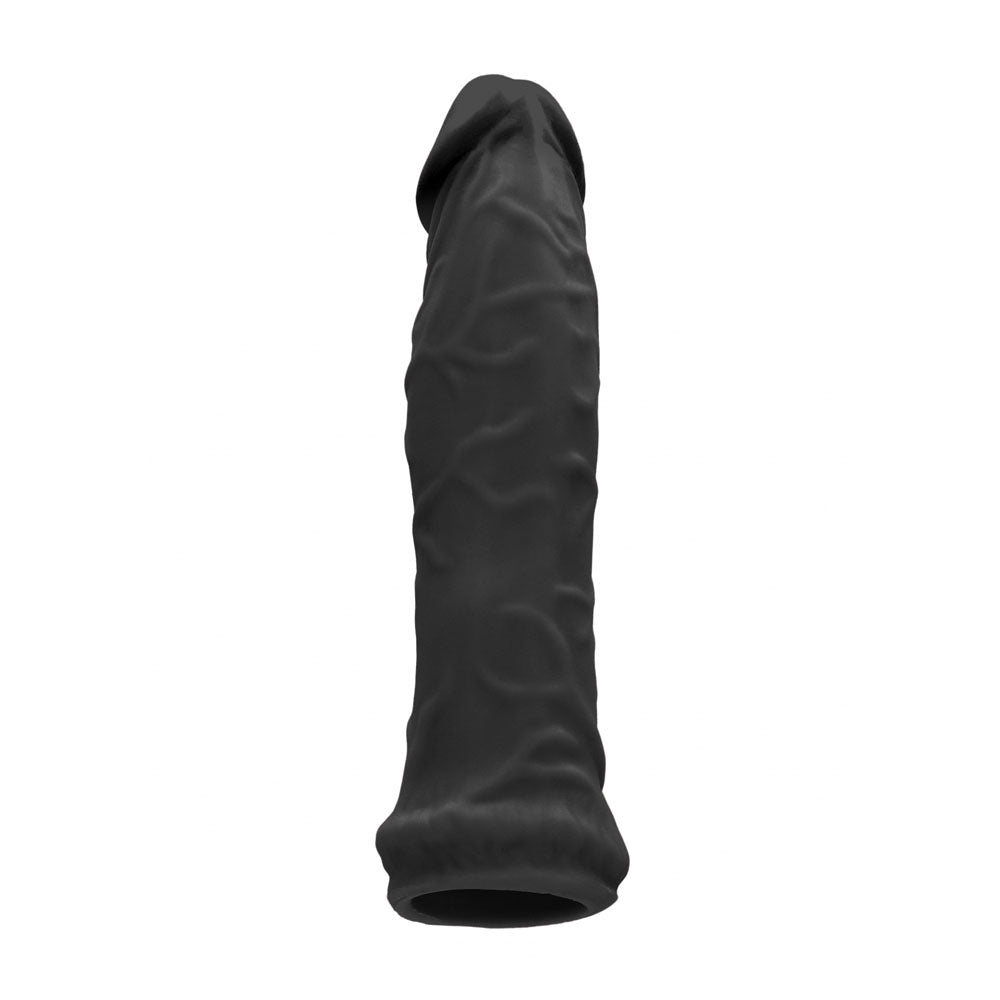 REALROCK 6'' Realistic Penis Sleeve - Black - Black 15.2 cm Penis Extension Sleeve Shots Toys