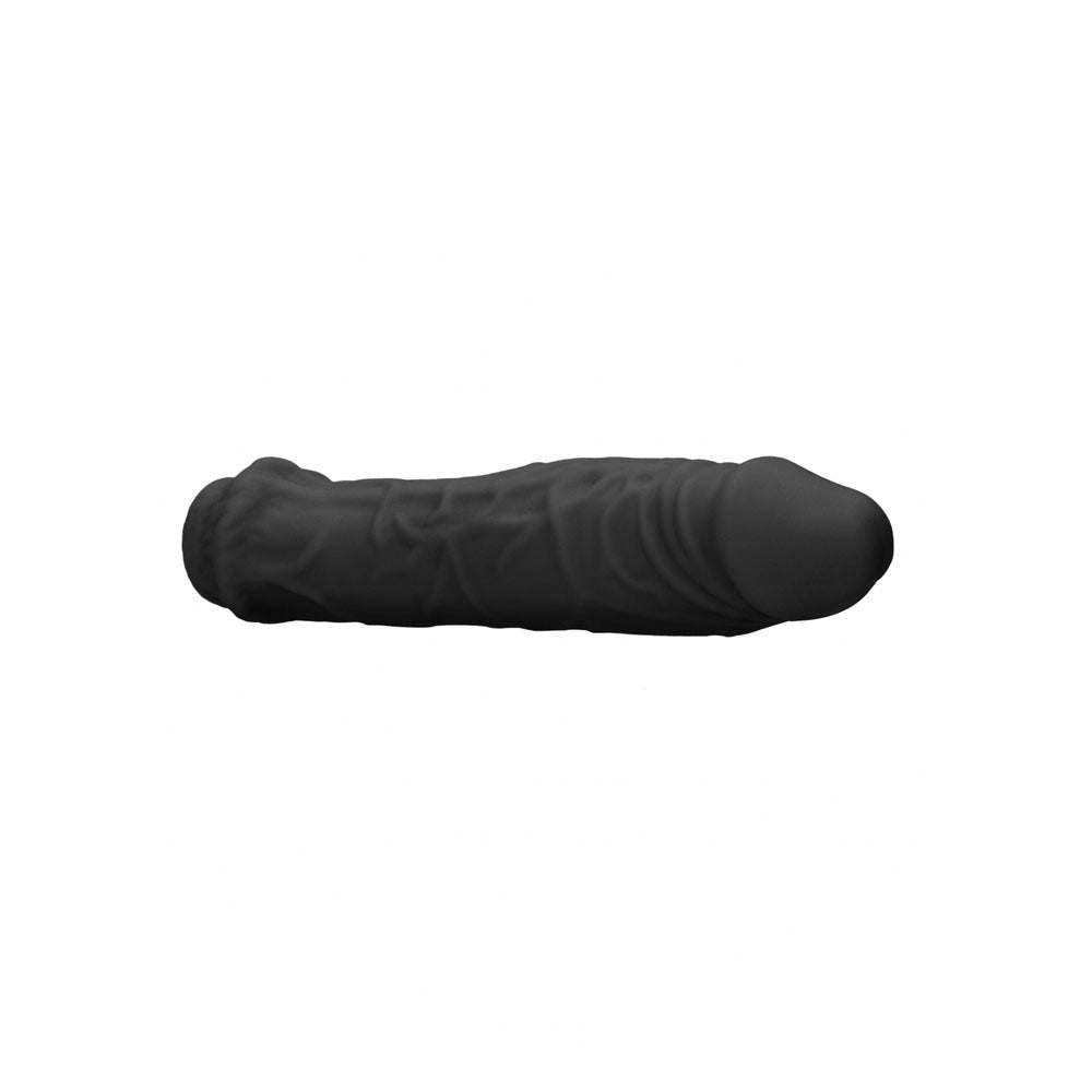 REALROCK 6'' Realistic Penis Sleeve - Black - Black 15.2 cm Penis Extension Sleeve Shots Toys