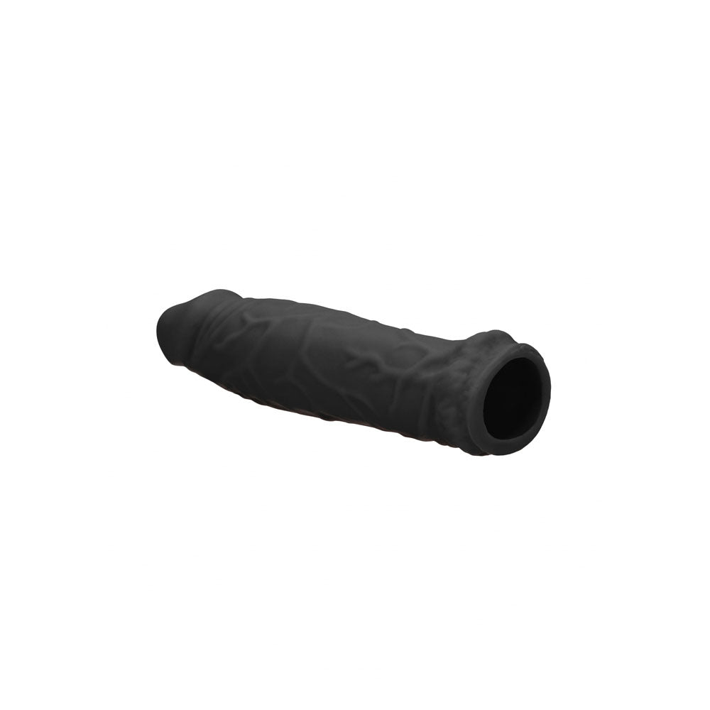 REALROCK 6'' Realistic Penis Sleeve - Black - Black 15.2 cm Penis Extension Sleeve Shots Toys