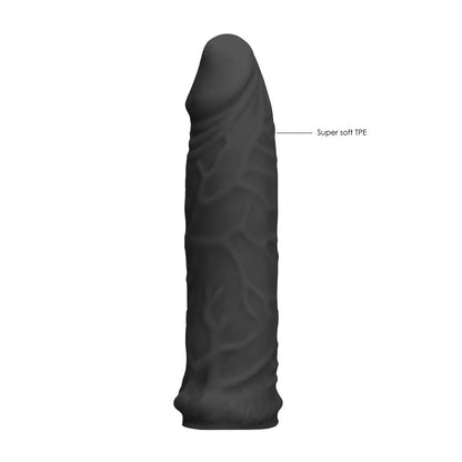 REALROCK 6'' Realistic Penis Sleeve - Black - Black 15.2 cm Penis Extension Sleeve Shots Toys