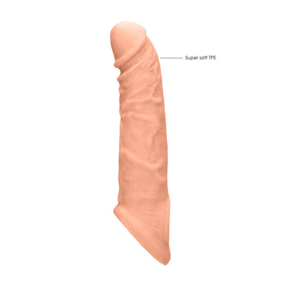 REALROCK 8'' Realistic Penis Extender with Rings - Flesh 20.3 cm Penis Extension Sleeve Realrock