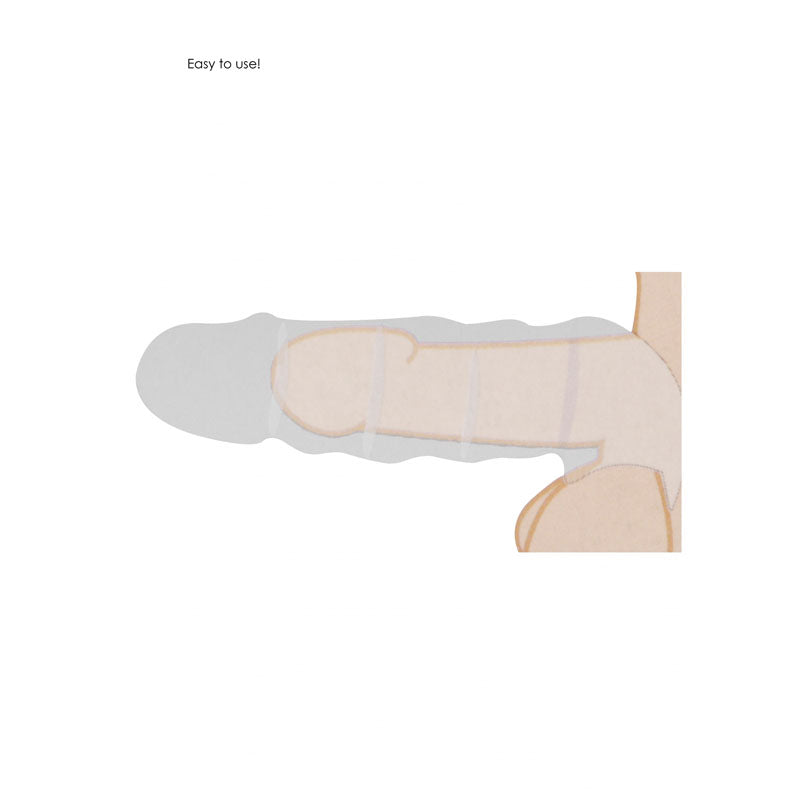 REALROCK 8'' Realistic Penis Extender with Rings - Flesh 20.3 cm Penis Extension Sleeve Realrock