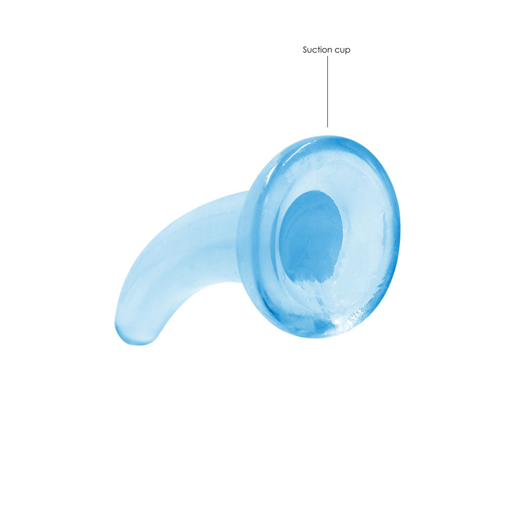 REALROCK Non Realistic Dildo With Suction Cup - 11.5 cm - Blue - Blue 11.5 cm Curved Pegging Dong Shots Toys