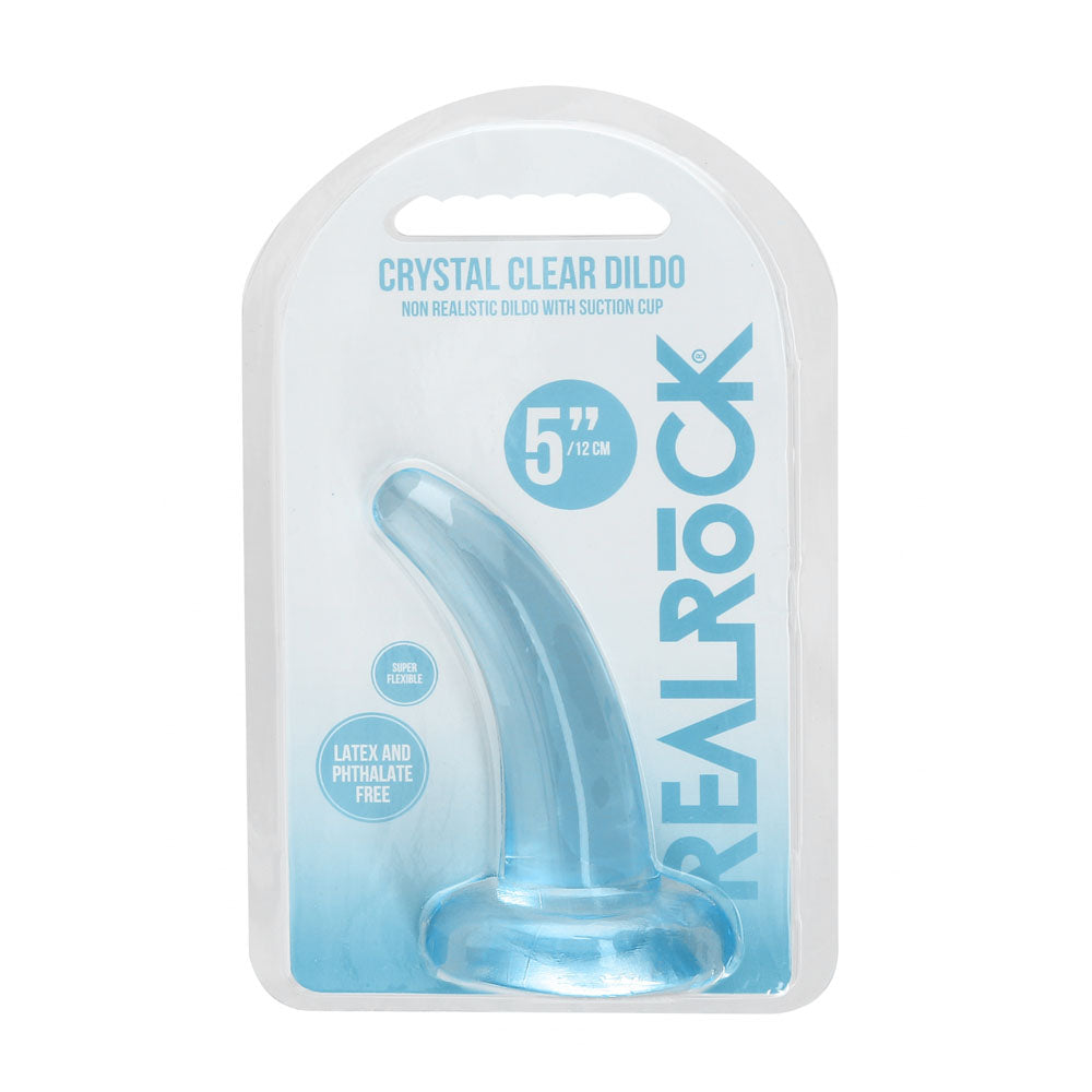 REALROCK Non Realistic Dildo With Suction Cup - 11.5 cm - Blue - Blue 11.5 cm Curved Pegging Dong Shots Toys