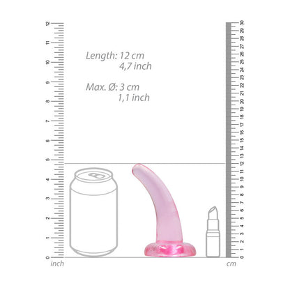 REALROCK Non Realistic Dildo With Suction Cup - 11.5 cm - Pink 11.5 cm Curved Pegging Dong Shots Toys