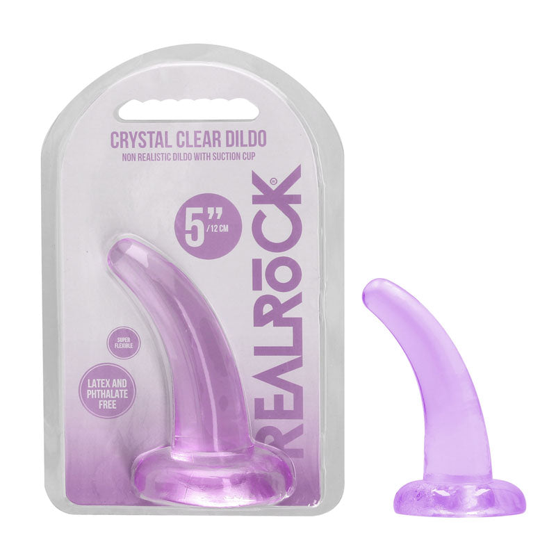 REALROCK Non Realistic Dildo With Suction Cup - 11.5 cm - Purple 11.5 cm Curved Pegging Dong Shots Toys