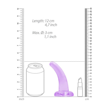 REALROCK Non Realistic Dildo With Suction Cup - 11.5 cm - Purple 11.5 cm Curved Pegging Dong Shots Toys