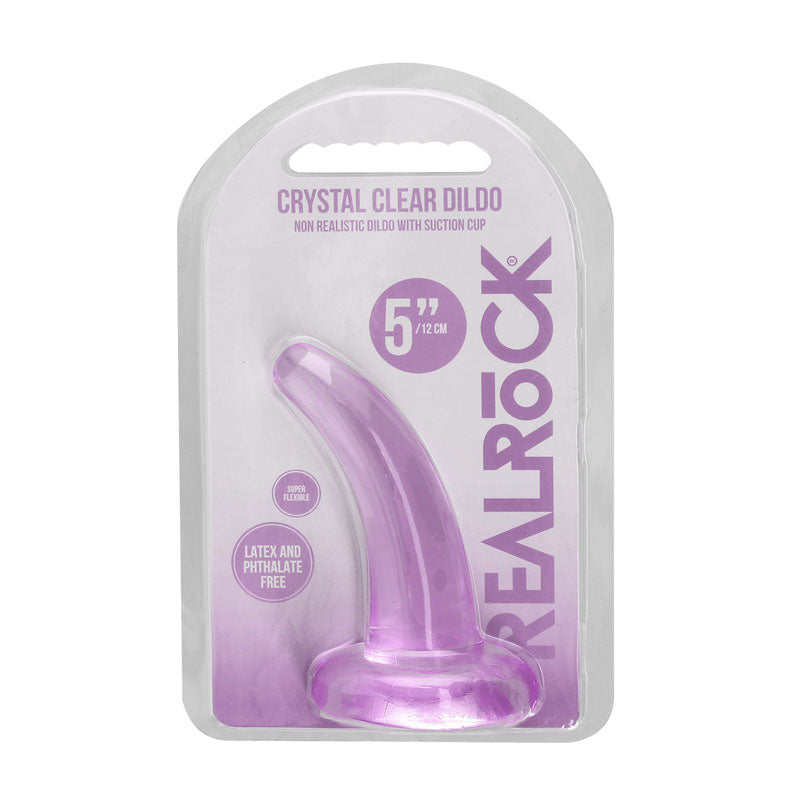 REALROCK Non Realistic Dildo With Suction Cup - 11.5 cm - Purple 11.5 cm Curved Pegging Dong Shots Toys