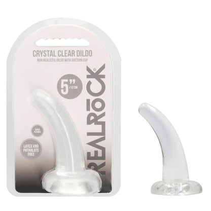 REALROCK Non Realistic Dildo With Suction Cup - 11.5 cm - Clear 11.5 cm Curved Pegging Dong Shots Toys
