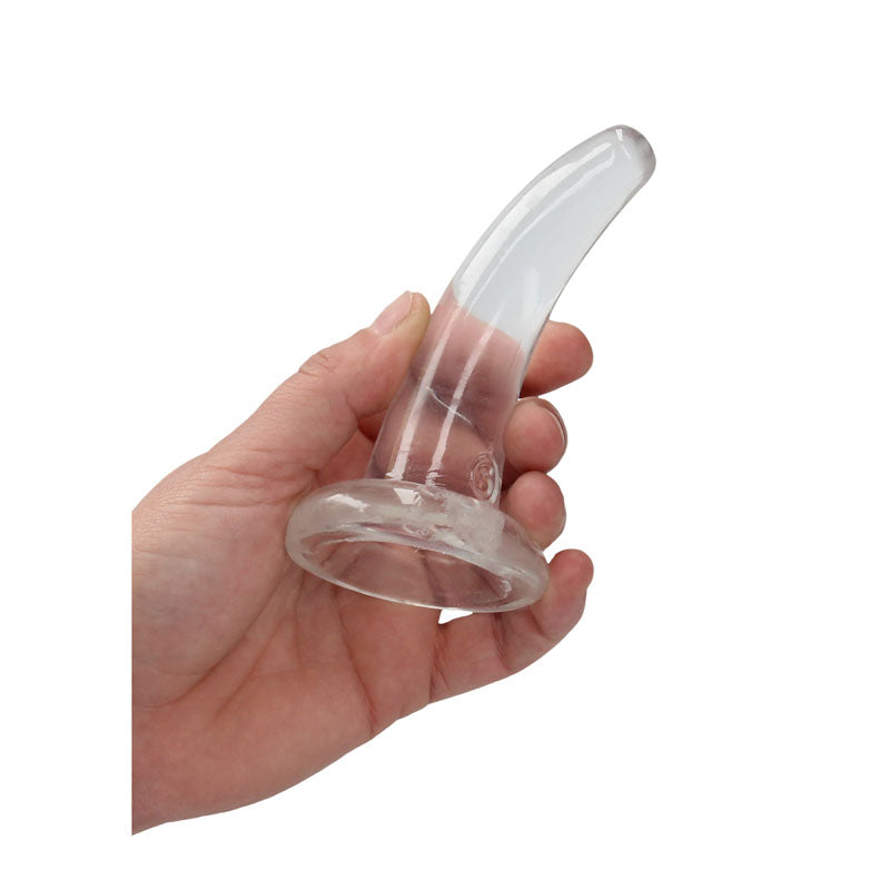 REALROCK Non Realistic Dildo With Suction Cup - 11.5 cm - Clear 11.5 cm Curved Pegging Dong Shots Toys