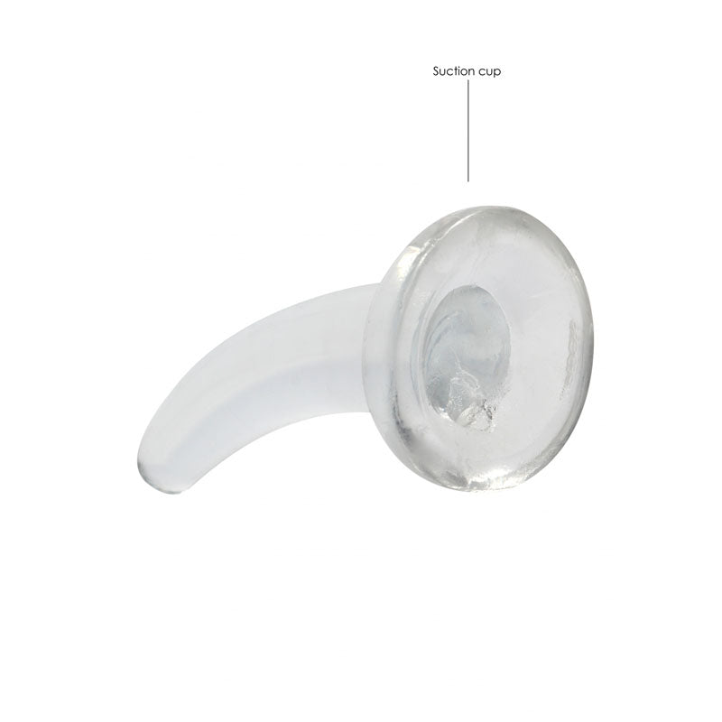 REALROCK Non Realistic Dildo With Suction Cup - 11.5 cm - Clear 11.5 cm Curved Pegging Dong Shots Toys