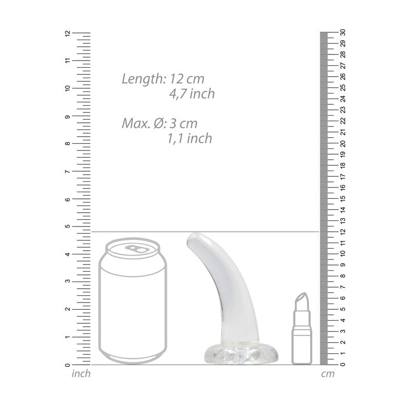 REALROCK Non Realistic Dildo With Suction Cup - 11.5 cm - Clear 11.5 cm Curved Pegging Dong Shots Toys