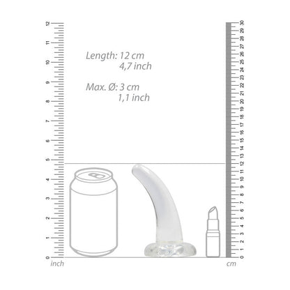 REALROCK Non Realistic Dildo With Suction Cup - 11.5 cm - Clear 11.5 cm Curved Pegging Dong Shots Toys