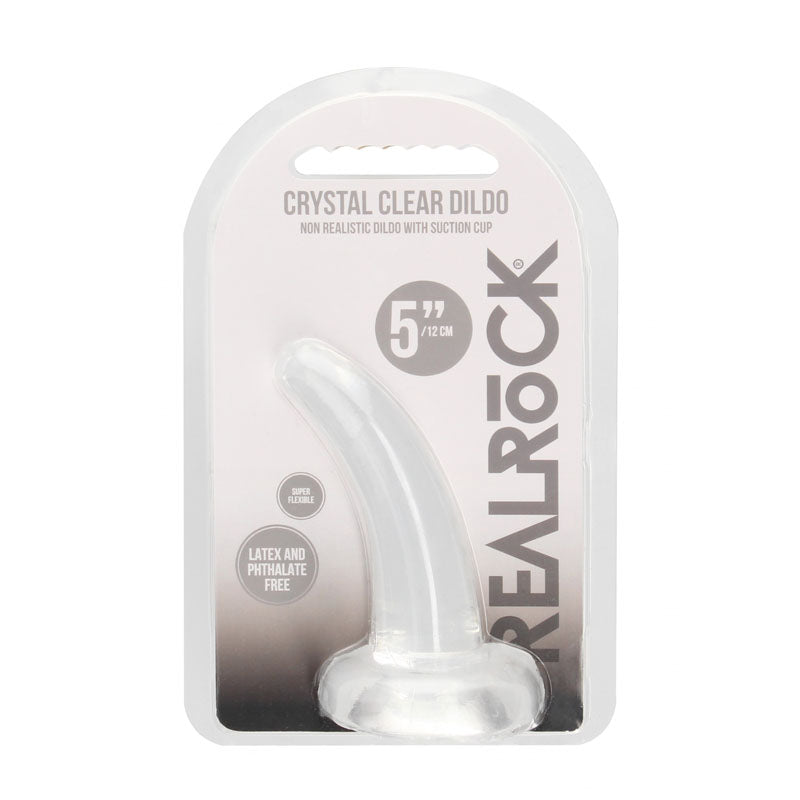 REALROCK Non Realistic Dildo With Suction Cup - 11.5 cm - Clear 11.5 cm Curved Pegging Dong Shots Toys