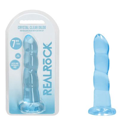 REALROCK Dildo With Suction - 17 cm - Blue - Blue 17 cm Dildo Shots Toys