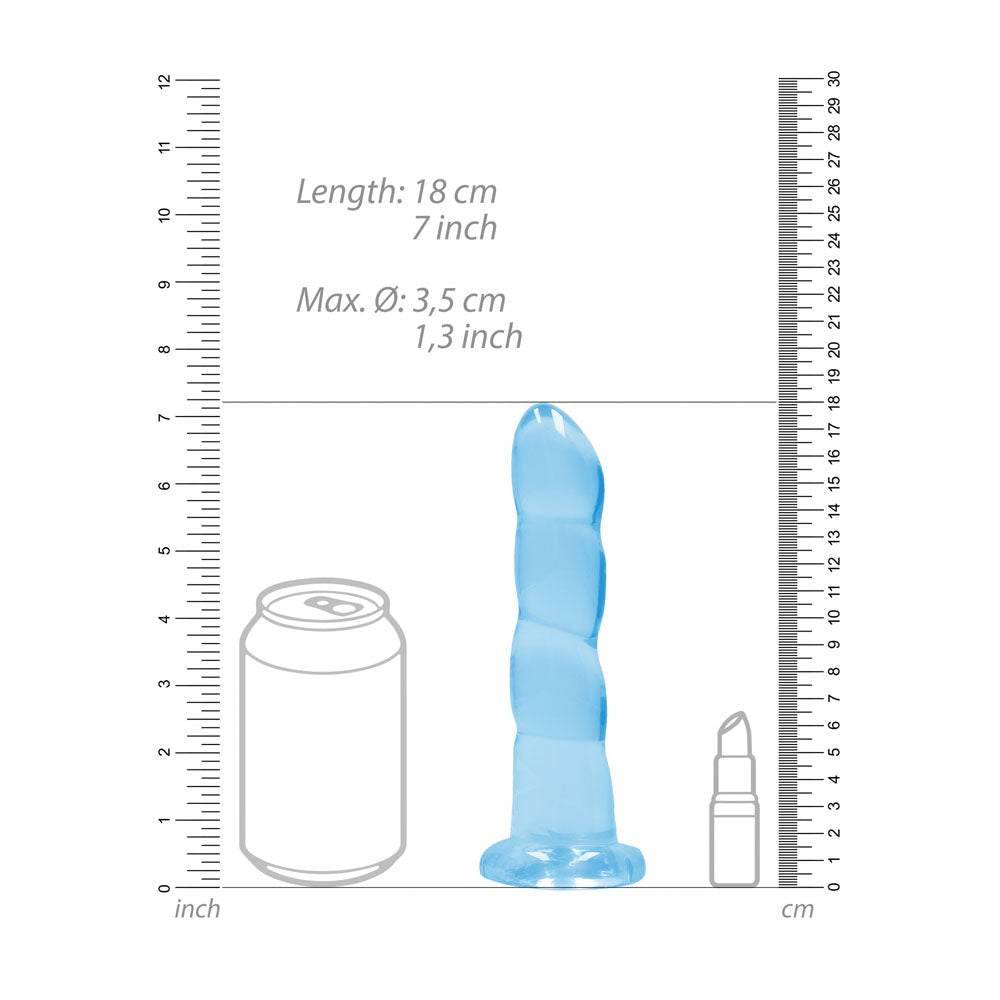 REALROCK Dildo With Suction - 17 cm - Blue - Blue 17 cm Dildo Shots Toys