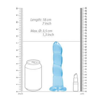 REALROCK Dildo With Suction - 17 cm - Blue - Blue 17 cm Dildo Shots Toys