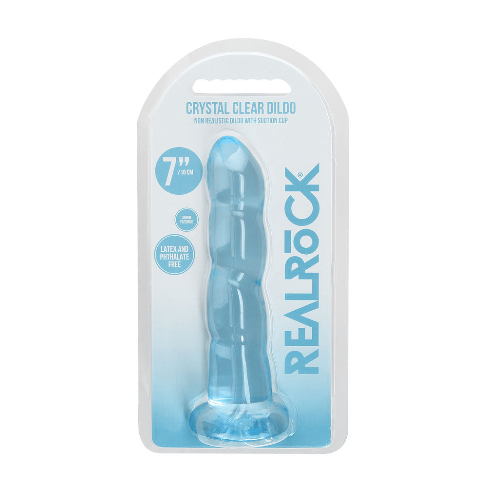 REALROCK Dildo With Suction - 17 cm - Blue - Blue 17 cm Dildo Shots Toys