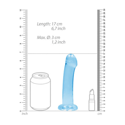 REALROCK Non Realistic Dildo With Suction Cup - 17 cm - Blue - Blue 17 cm Dong Shots Toys