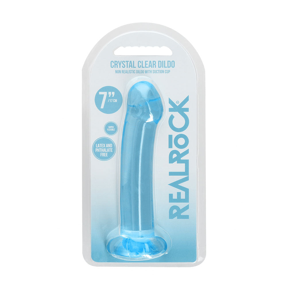 REALROCK Non Realistic Dildo With Suction Cup - 17 cm - Blue - Blue 17 cm Dong Shots Toys