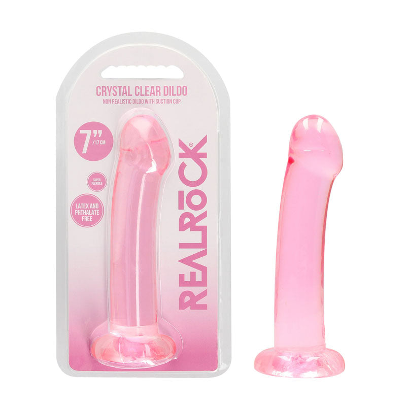 REALROCK Non Realistic Dildo With Suction Cup - 17 cm - Pink 17 cm Dong Shots Toys