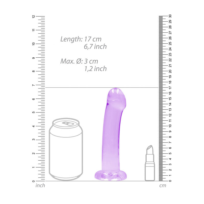 REALROCK Non Realistic Dildo With Suction Cup - 17 cm - Purple 17 cm Dong Shots Toys