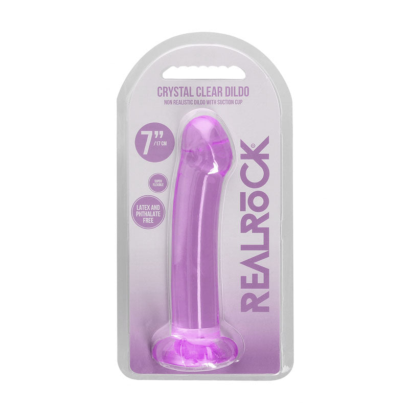 REALROCK Non Realistic Dildo With Suction Cup - 17 cm - Purple 17 cm Dong Shots Toys