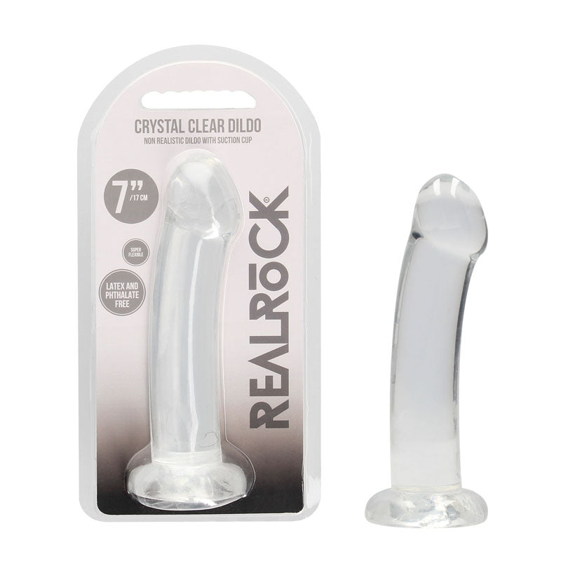 REALROCK Non Realistic Dildo With Suction Cup - 17 cm - Clear 17 cm Dong Shots Toys