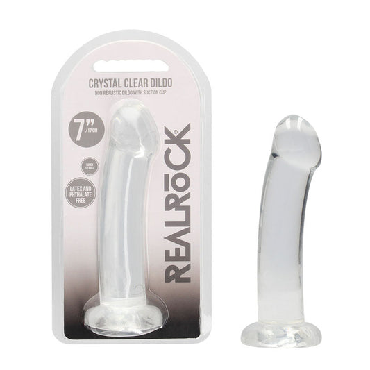 REALROCK Non Realistic Dildo With Suction Cup - 17 cm - Clear 17 cm Dong Shots Toys