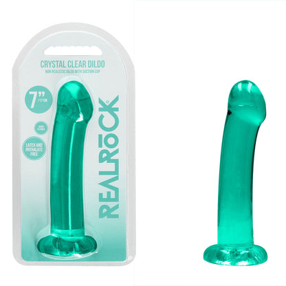 REALROCK Non Realistic Dildo With Suction Cup - 17 cm - Turquoise - Turquoise 17 cm Dong Shots Toys