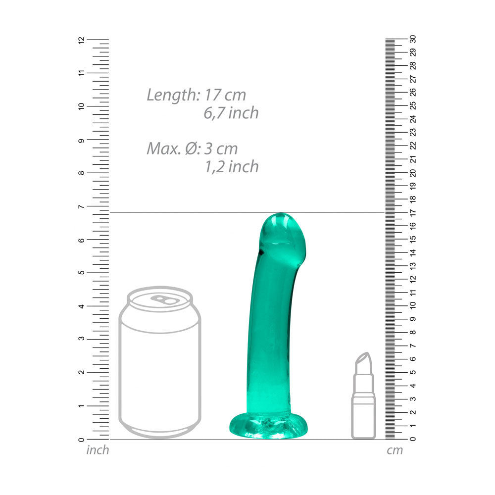 REALROCK Non Realistic Dildo With Suction Cup - 17 cm - Turquoise - Turquoise 17 cm Dong Shots Toys