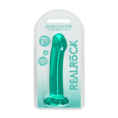 REALROCK Non Realistic Dildo With Suction Cup - 17 cm - Turquoise - Turquoise 17 cm Dong Shots Toys