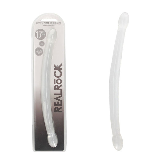 REALROCK Non Realistic Double Dong 17'' - Clear 43 cm Double Dong Shots Toys