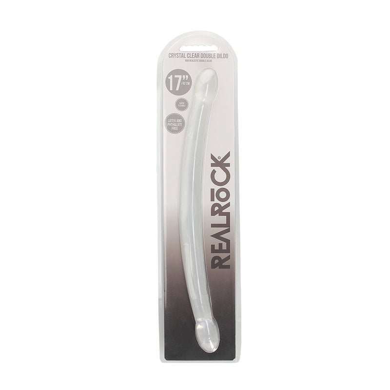 REALROCK Non Realistic Double Dong 17'' - Clear 43 cm Double Dong Shots Toys