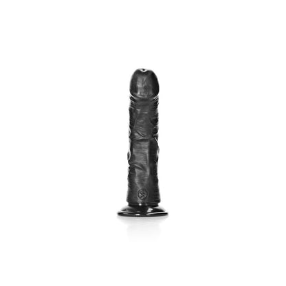 REALROCK Realistic Regular Curved 6'' with Suction Cup Black Dildo - Club X