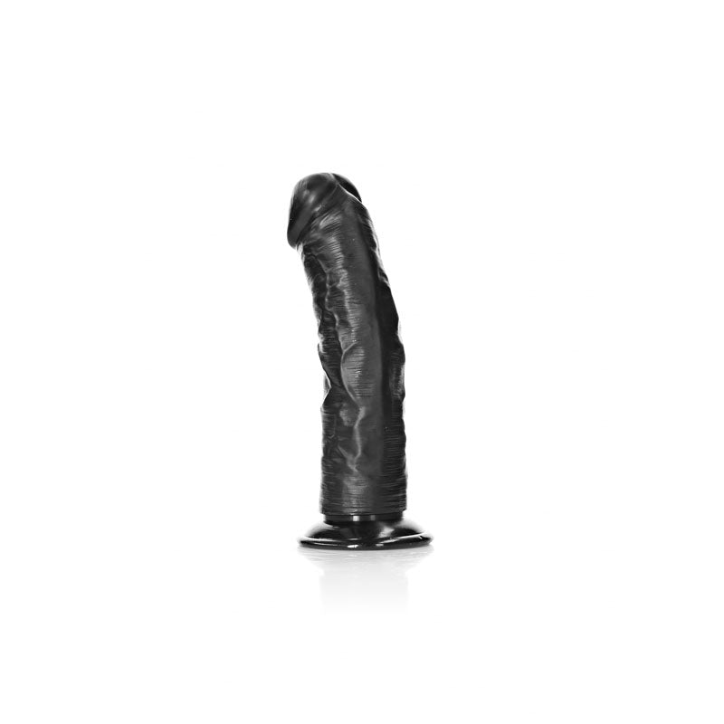 REALROCK Realistic Regular Curved 6'' with Suction Cup Black Dildo - Club X