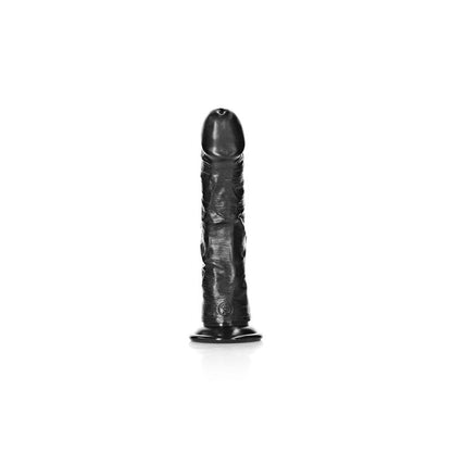 REALROCK Realistic Regular Curved Dildo with Suction Cup - 18 cm - Black 18 cm (7'') Dong Shots Toys