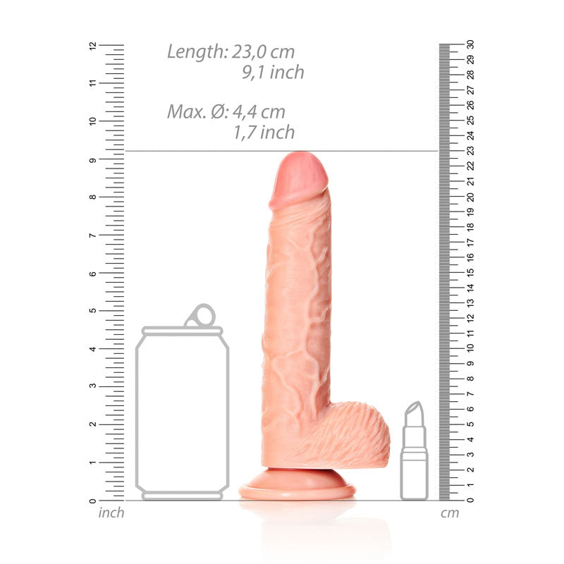REALROCK Straight Realistic Dildo with Balls - 20.5 cm - Flesh 20.5 cm (8'') Dong Shots Toys