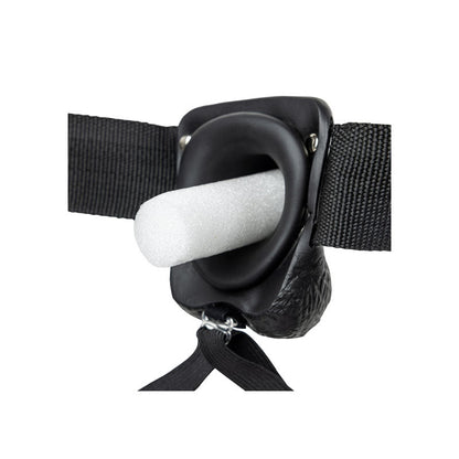 REALROCK Hollow Strapon with Balls - 23 cm Black - Black 23 cm Hollow Strap-On Shots Toys