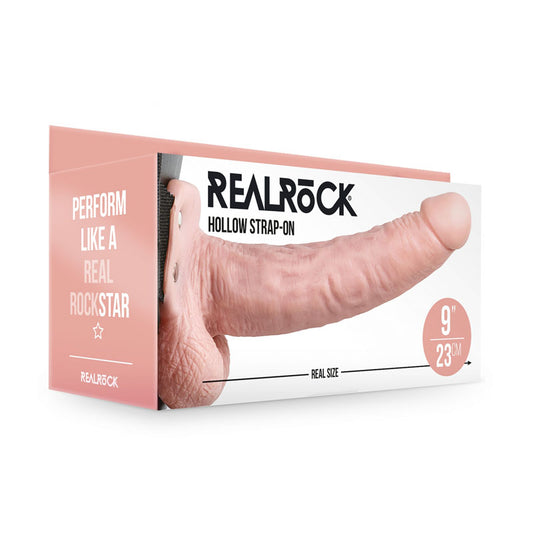 REALROCK Hollow Strapon with Balls - 23 cm Flesh - Flesh 23 cm Hollow Strap-On Flesh - Club X