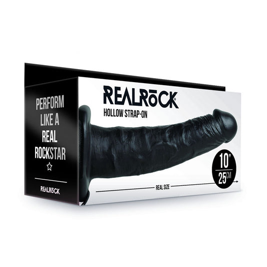 REALROCK Hollow Strap-on - 24.5 cm Black - Black 24.5 cm Hollow Strap-On Black - Club X