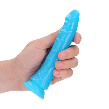 REALROCK 15.5 cm Slim Glow in the Dark Neon - Blue - Glow in Dark Blue 15.5 cm (6'') Dong Shots Toys