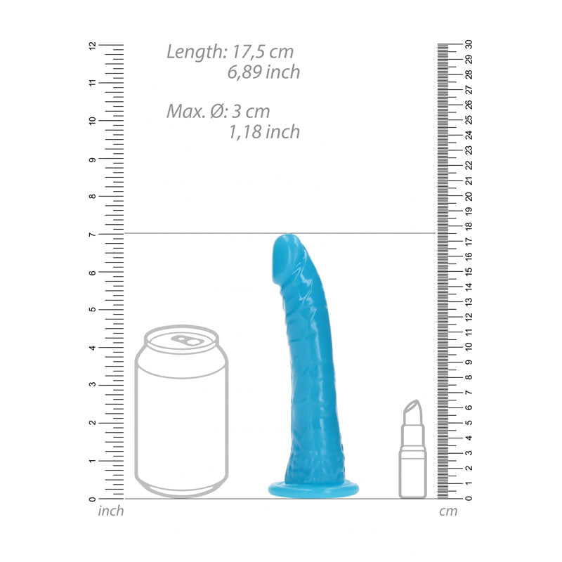 REALROCK 15.5 cm Slim Glow in the Dark Neon - Blue - Glow in Dark Blue 15.5 cm (6'') Dong Shots Toys