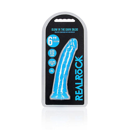 REALROCK 15.5 cm Slim Glow in the Dark Neon - Blue - Glow in Dark Blue 15.5 cm (6'') Dong Shots Toys