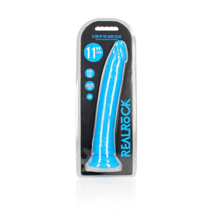 REALROCK 29 cm Slim Glow in the Dark Neon - Blue - Glow in Dark Blue 29 cm (11'') Dong Shots Toys